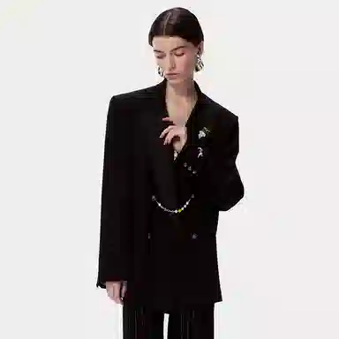 Valeria Obbaco Black Satin Blazer