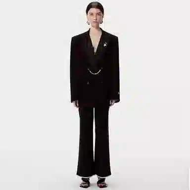 Valeria Obbaco Black Satin Blazer