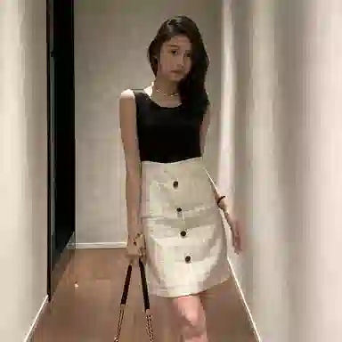 Valeria Obbaco VO Contrast Vest Dress Black