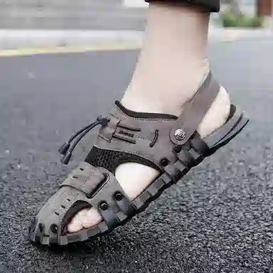 金迈王 超纤皮 舒适简约户外通勤时尚潮流 沙滩凉鞋 男款