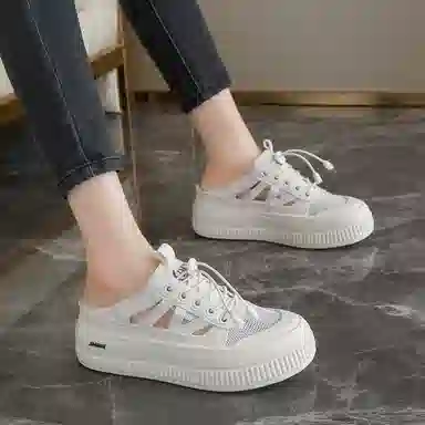 金迈王 小众复古百搭舒适时尚 橡胶底 防滑包头拖鞋 女