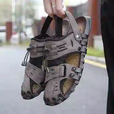 金迈王 超纤皮 舒适简约户外通勤时尚潮流 沙滩凉鞋 男款