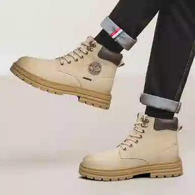 金迈王 英伦风厚底户外工装 短筒 马丁靴 男女同款