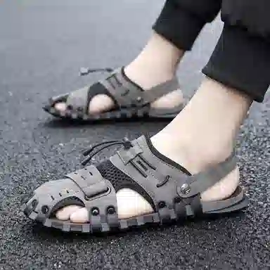 金迈王 超纤皮 舒适简约户外通勤时尚潮流 沙滩凉鞋 男款