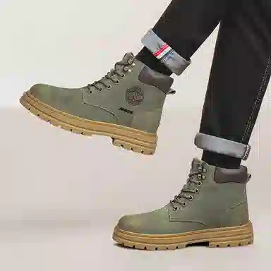 金迈王 英伦风厚底户外工装 短筒 马丁靴 男女同款