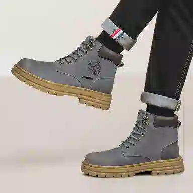 金迈王 英伦风厚底户外工装 短筒 马丁靴 男女同款