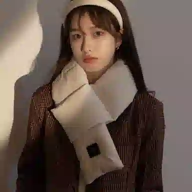 梦特娇 秋冬纯色加厚保暖防寒护颈百搭 聚酯纤维 围脖 男女同款情侣款