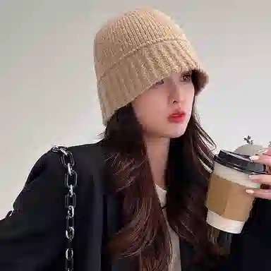 梦特娇 保暖显脸小甜美可爱纯色 腈纶 绒线帽 女款