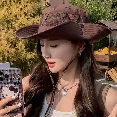 梦特娇 夏季薄款透气网眼户外登山遮阳防晒 涤纶 渔夫帽 男女同款情侣款