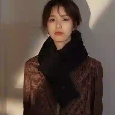 梦特娇 秋冬纯色加厚保暖防寒护颈百搭 聚酯纤维 围脖 男女同款情侣款