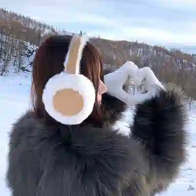 梦特娇 韩系秋冬纯色保暖防寒防冻百搭 仿兔毛 耳罩 男女同款情侣款