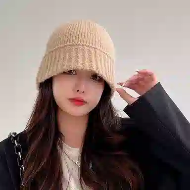 梦特娇 保暖显脸小甜美可爱纯色 腈纶 绒线帽 女款