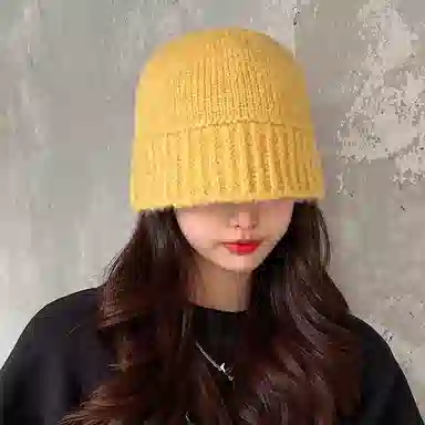 梦特娇 保暖显脸小甜美可爱纯色 腈纶 绒线帽 女款