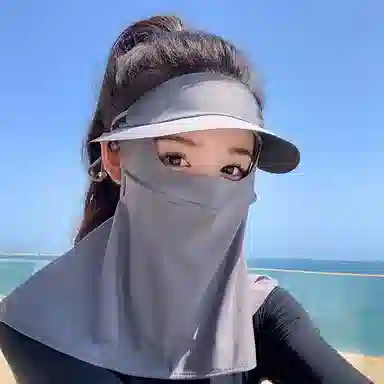 梦特娇 夏季颈脸基尼全防护防紫外线面罩 锦纶 防晒帽 女款