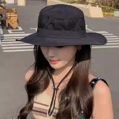 梦特娇 夏季薄款透气网眼户外登山遮阳防晒 涤纶 渔夫帽 男女同款情侣款