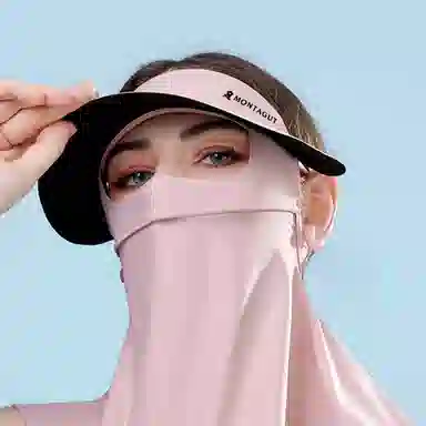 梦特娇 夏季颈脸基尼全防护防紫外线面罩 锦纶 防晒帽 女款
