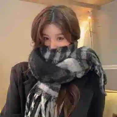 梦特娇 美拉德色系加厚长款保暖氛围感 绒线围巾 男款