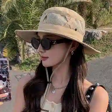 梦特娇 夏季薄款透气网眼户外登山遮阳防晒 涤纶 渔夫帽 男女同款情侣款