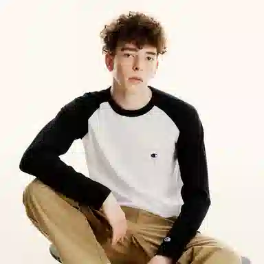 Champion Long Sleeve Tee White Black