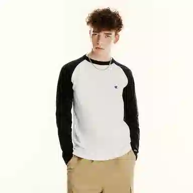 Champion Long Sleeve Tee White Black