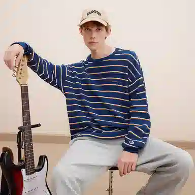 Champion FW24 Casual Embroidered Logo Waffle Long Sleeve Tee