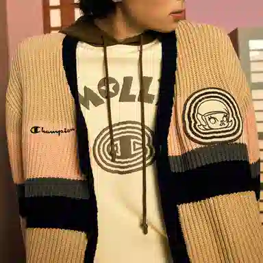 Champion FW24 V-Neck Cardigan Khaki