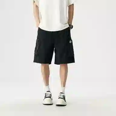 敦煌博物馆 美式复古多口袋机能宽松直筒弹力薄款轻量化松紧腰绳舒适百搭运动休闲短裤 男女同款