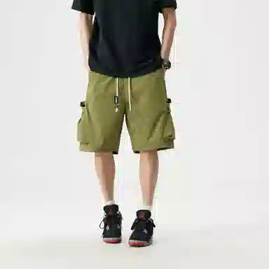 敦煌博物馆 美式街头多口袋机能飘带宽松薄款轻量化篮球裤百搭运动五分裤休闲短裤 男女同款