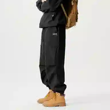 敦煌博物馆 美式复古纯色简约多口袋宽松束脚户外机能伞兵休闲工装裤 男女同款