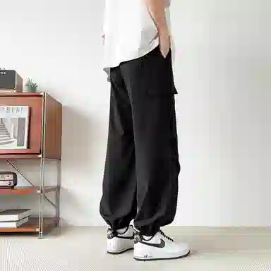 敦煌博物馆 美式复古纯色简约多口袋宽松束脚户外机能伞兵休闲工装裤 男女同款