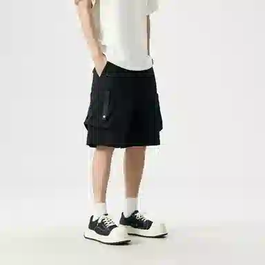 敦煌博物馆 美式复古多口袋机能宽松直筒弹力薄款轻量化松紧腰绳舒适百搭运动休闲短裤 男女同款