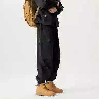 敦煌博物馆 美式复古纯色简约多口袋宽松束脚户外机能伞兵休闲工装裤 男女同款