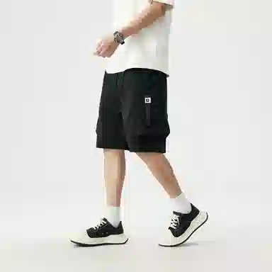 敦煌博物馆 美式复古多口袋机能宽松直筒弹力薄款轻量化松紧腰绳舒适百搭运动休闲短裤 男女同款