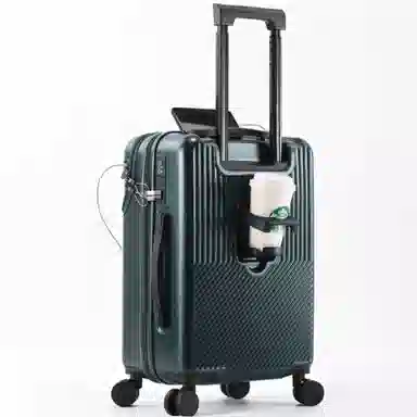 游帝 前开口多功能 带杯架充电口 万向轮旅行箱 男女同款情侣款