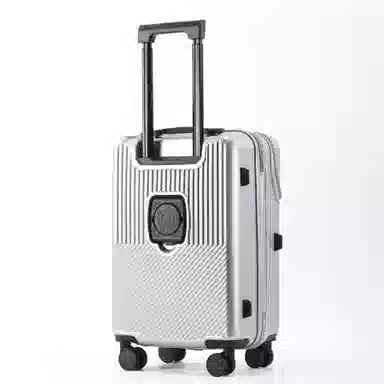 游帝 前开口多功能 带杯架充电口 万向轮旅行箱 男女同款情侣款