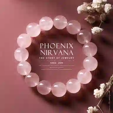 【桃花满满】 凤凰涅磐 招桃花幸运首饰 新中式原创轻奢质感简约小众设计 时尚百搭天然 粉水晶 手串 女款