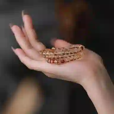 凤凰涅磐 新中式招财 花珀小方糖 平安转运招米纳福 血珀琥珀 水晶 手串 女款