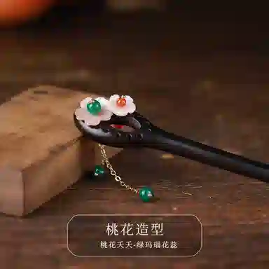 【以东方木韵礼献臻情】 凤凰涅磐 新中式檀木簪子 流苏发钗 优雅精致 小众高级感手工雕刻原创设计#好运 黑檀 发簪 女款