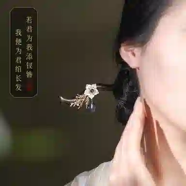 【以东方木韵礼献臻情】 凤凰涅磐 新中式檀木簪子 国风步摇流苏旗袍汉服配饰 小众高级感手工雕刻原创设计#好运 黑檀 发簪 女款