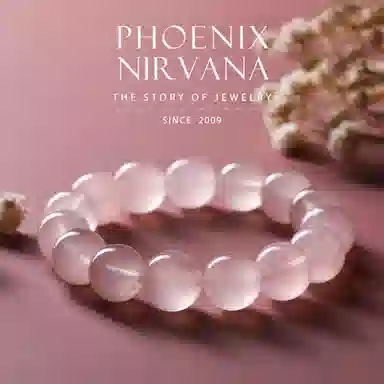 【桃花满满】 凤凰涅磐 招桃花幸运首饰 新中式原创轻奢质感简约小众设计 时尚百搭天然 粉水晶 手串 女款