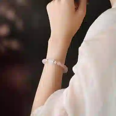 【桃花流水】 凤凰涅磐 浪漫粉晶白月光转运珠淡水珍珠手饰品 新中式原创设计小众高级感#好运 粉水晶 手串 女款