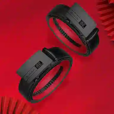 稻草人 自动扣腰带青年百搭时尚简约休闲十二生肖红色 皮带 男款