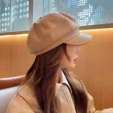 稻草人 秋冬韩系百搭显脸小八角帽 英伦复古文艺风  聚酯纤维 贝雷帽 女款