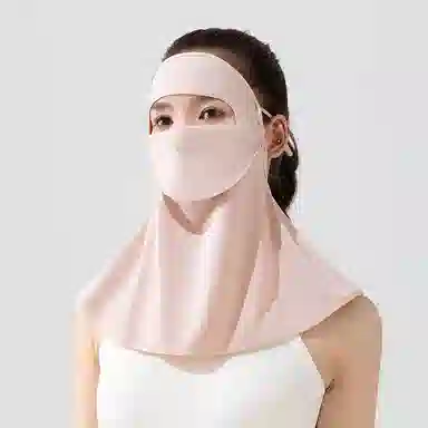 稻草人 夏季全脸防紫外线 遮阳一体护颈 透气护眼角 韩版百搭 锦纶 防晒面罩 女款