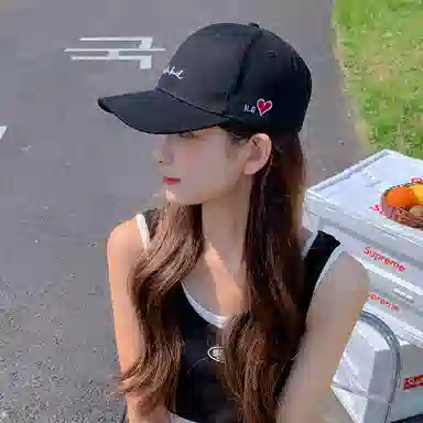 稻草人 字母刺绣新款显脸小遮阳防晒帽 棉 鸭舌帽 男女同款情侣款