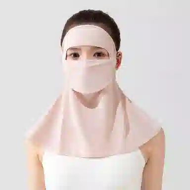 稻草人 夏季全脸防紫外线 遮阳一体护颈 透气护眼角 韩版百搭 锦纶 防晒面罩 女款