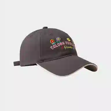 稻草人 韩版甜美可爱 显脸小 简约休闲百搭 刺绣字母小花 棉 鸭舌帽 女款