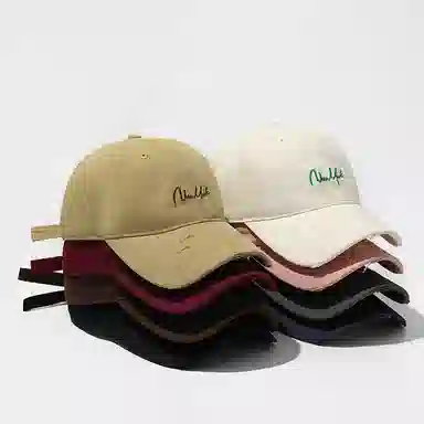 稻草人 韩版百搭简约刺绣字母棒球帽 大头围显脸小时尚潮流 棉 鸭舌帽 男女同款情侣款