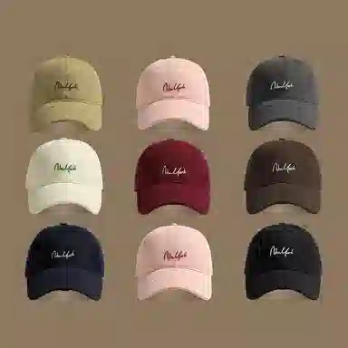 稻草人 韩版百搭简约刺绣字母棒球帽 大头围显脸小时尚潮流 棉 鸭舌帽 男女同款情侣款