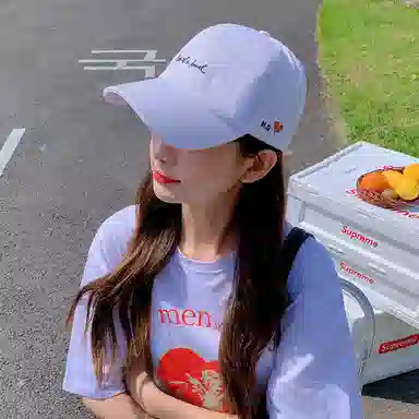 稻草人 字母刺绣新款显脸小遮阳防晒帽 棉 鸭舌帽 男女同款情侣款